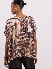 Joanna Hope Animal Animal Print Asymmetric Floaty Blouse - Image 2 of 4