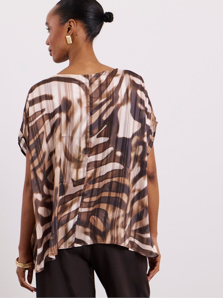 Joanna Hope Animal Animal Print Asymmetric Floaty Blouse - Image 2 of 4 Joanna Hope Animal Animal Print Asymmetric Floaty Blouse - Image 2 of 4