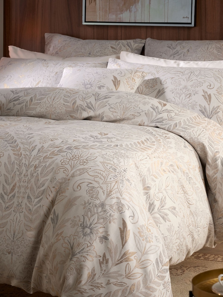 Vantona Cream Chafield Jacquard Duvet Cover and Pillowcase Set - Image 3 of 4