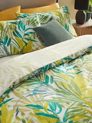 Tropical Leaf with Pipe Edge 100% Cotton Duvet Cover and Pillowcase Set - Image 3 of 5
