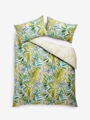Tropical Leaf with Pipe Edge 100% Cotton Duvet Cover and Pillowcase Set - Image 5 of 5