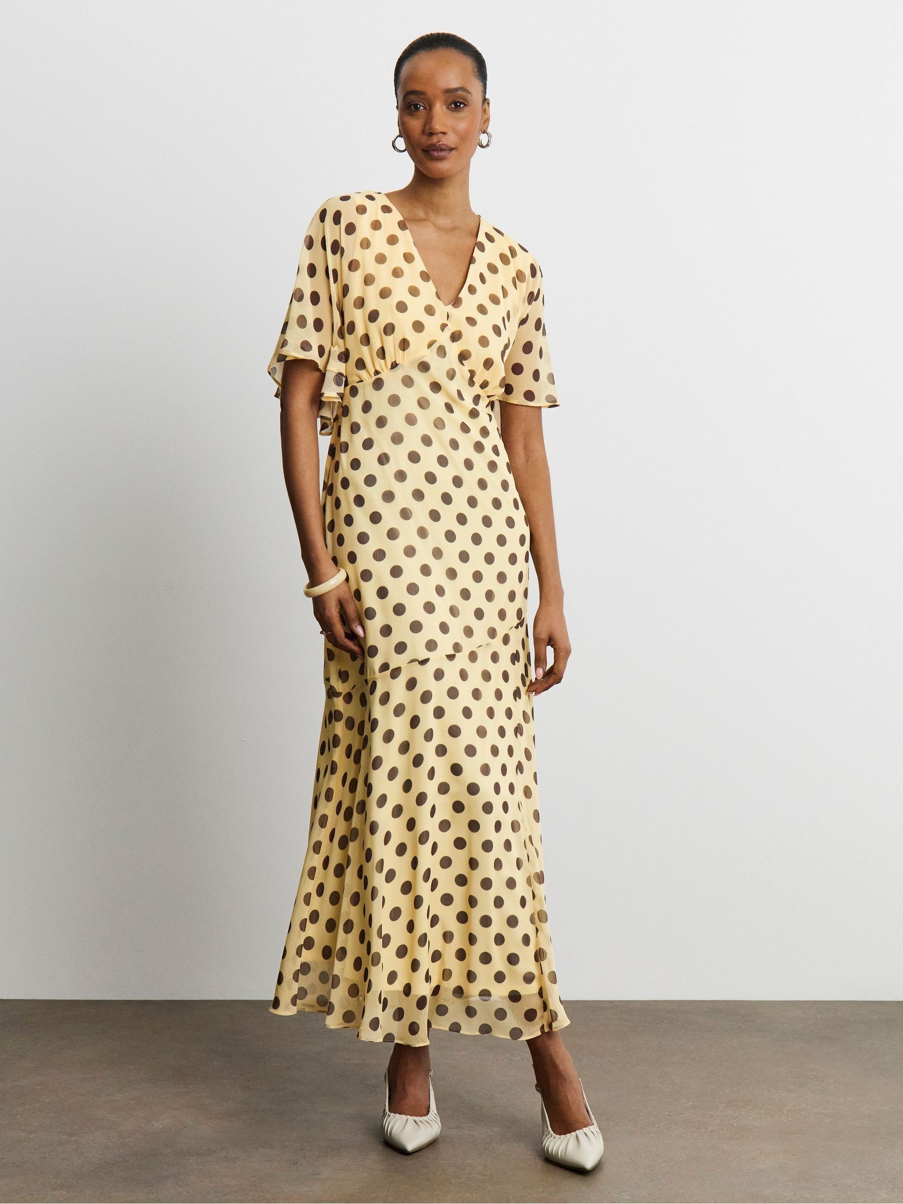 n*3様 herlipto Tiered Polka-Dot Long Dres Buy Joanna Hope White Polka Dot Maxi Long Sleeve Dress With