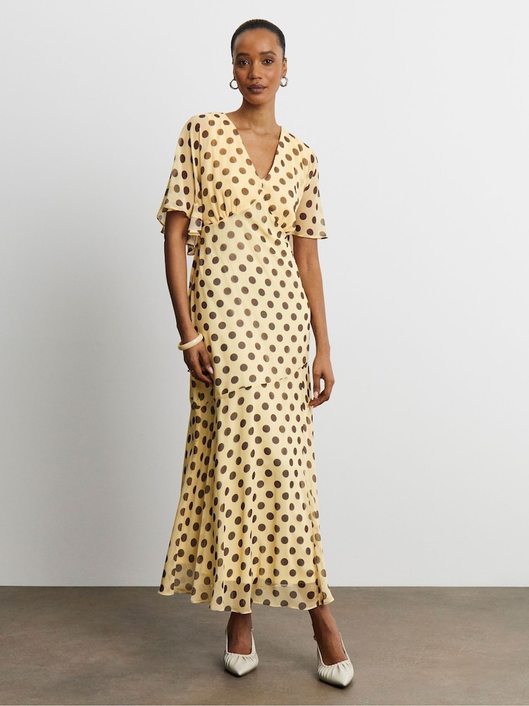 Joanna Hope White Maxi Long Sleeve Dress With Removable Scarf - Image 1 of 4 Joanna Hope White Maxi Long Sleeve Dress With Removable Scarf - Image 1 of 4
