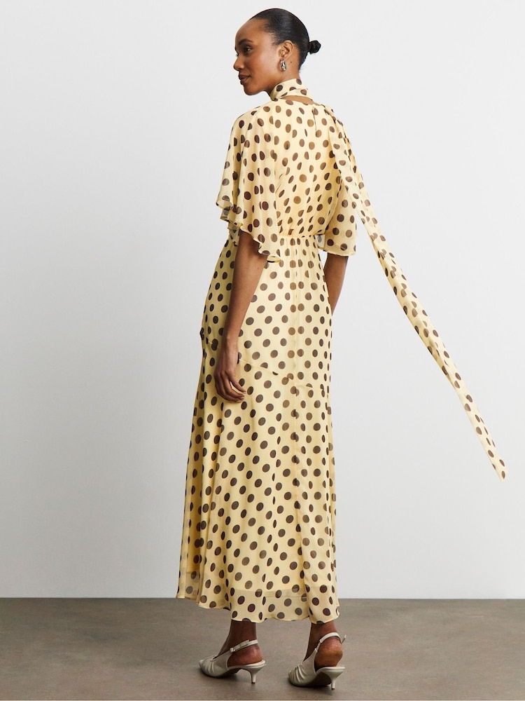 Joanna Hope White Maxi Long Sleeve Dress With Removable Scarf - Image 2 of 4 Joanna Hope White Maxi Long Sleeve Dress With Removable Scarf - Image 2 of 4