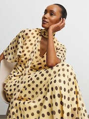 Joanna Hope White Maxi Long Sleeve Dress With Removable Scarf - Image 3 of 4