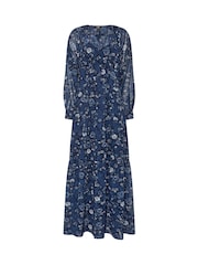 Long Tall Sally Blue Floral Sheer Maxi Dress - Image 5 of 6