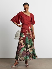 Joanna Hope Placement Print Pleated Jersey Dress - 4의 이미지 1