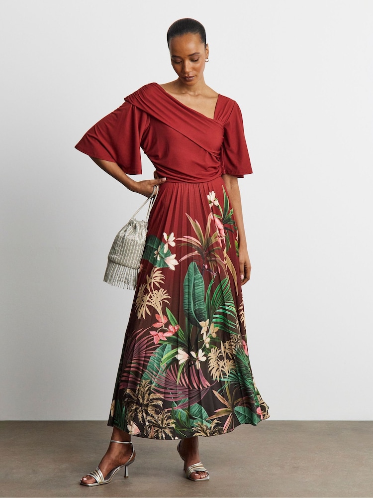 Joanna Hope Placement Print Pleated Jersey Dress - 4의 이미지 1
