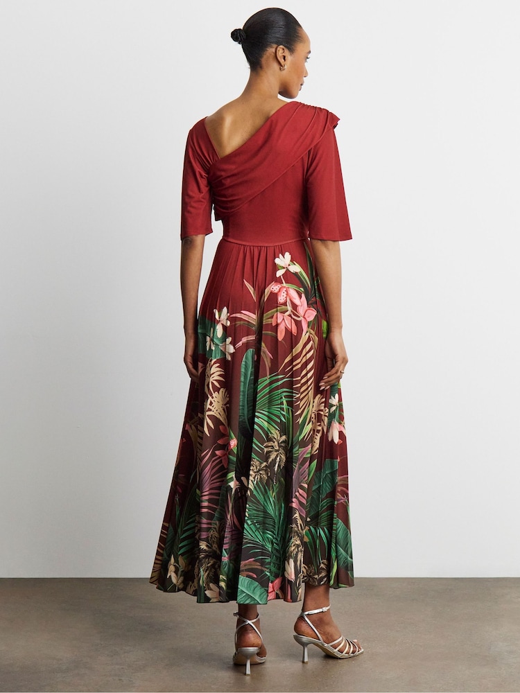 Joanna Hope Placement Print Pleated Jersey Dress - 4의 이미지 2