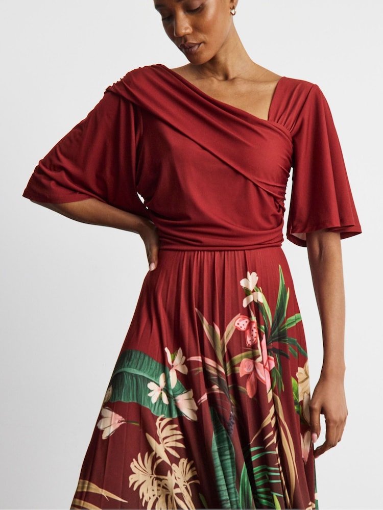 Joanna Hope Placement Print Pleated Jersey Dress - 4의 이미지 4