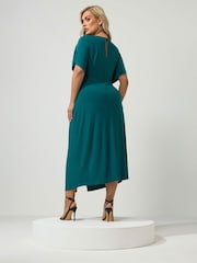 Yours Curve Blue London Knot Front Dress - Image 3 of 6