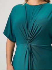 Yours Curve Blue London Knot Front Dress - Image 4 of 6