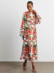 Joanna Hope White Maxi Long Sleeve Column Dress - Image 1 of 4
