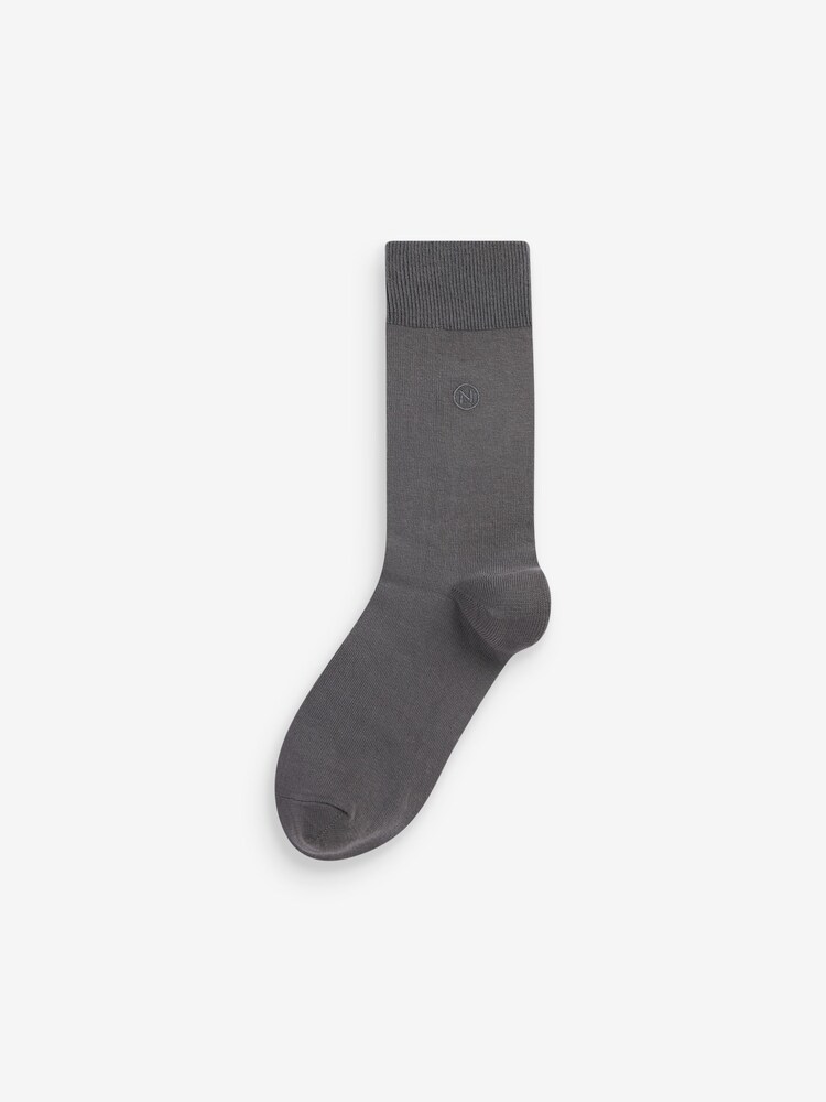Gris - Chaussettes fraîches brodées durables - Image 4 of 8