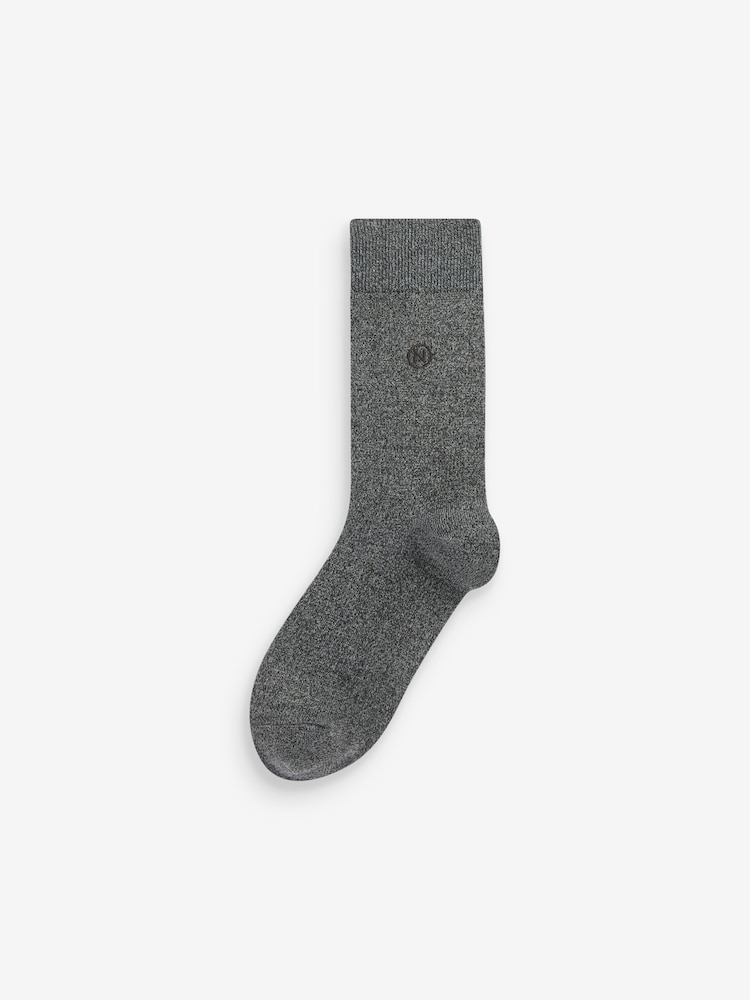 Gris - Chaussettes fraîches brodées durables - Image 7 of 8