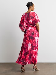 Joanna Hope Pink Printed Pleated Maxi Dress - Image 2 of 4