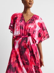 Joanna Hope Pink Printed Pleated Maxi Dress - Image 4 of 4