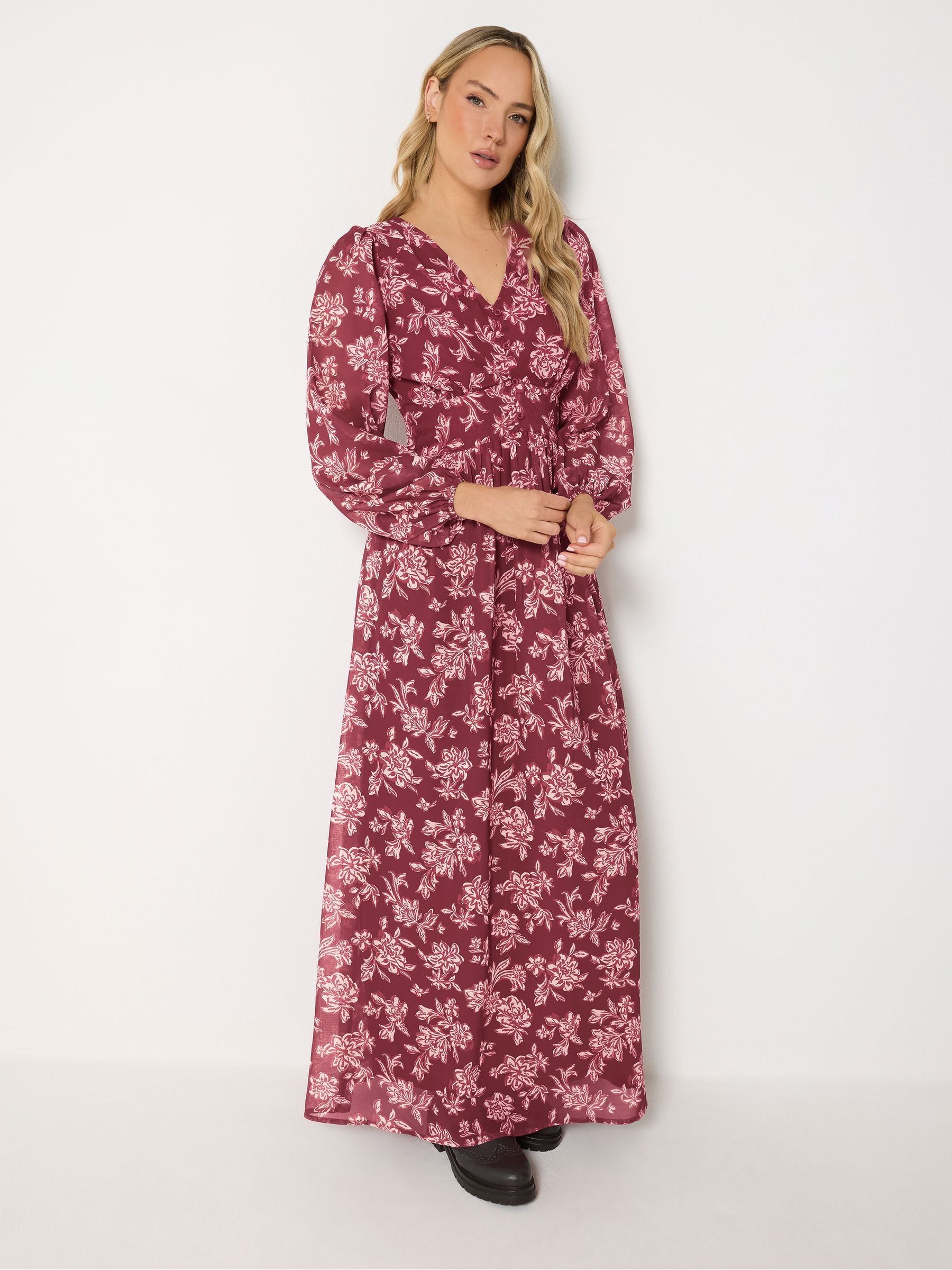 Long Tall Sally Women's Dark Red Tall Floral Maxi Dress In | Size: 24 - Image 2
