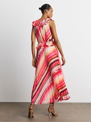 Joanna Hope White Multi Stripe Ruffle Detail Seam Dress - Image 2 of 4