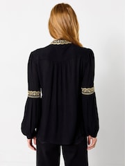 Joe Browns Black Gracie Embroidered Tunic Top - Image 4 of 7