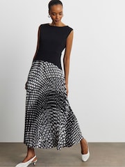 Joanna Hope White Sleeveless Jersey Mix Dress with Printed Chiffon Skirt - Image 1 of 4