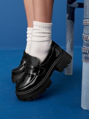 Black Patent Chunky School Shoes - Image 4 of 9