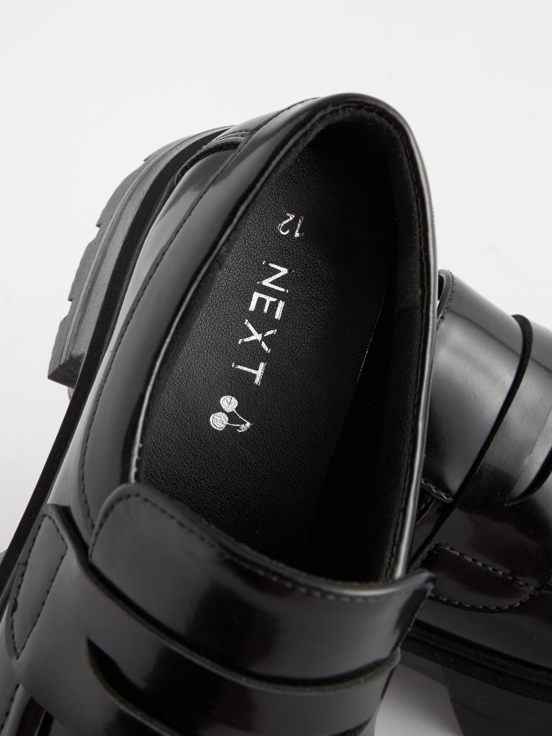 Buy Black Patent Chunky School Shoes from Next Luxembourg