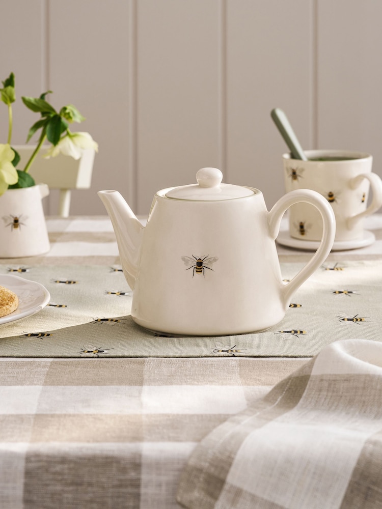Sophie Allport Natural Bees Stoneware Teapot - Image 1 of 3 Sophie Allport Natural Bees Stoneware Teapot - Image 1 of 3