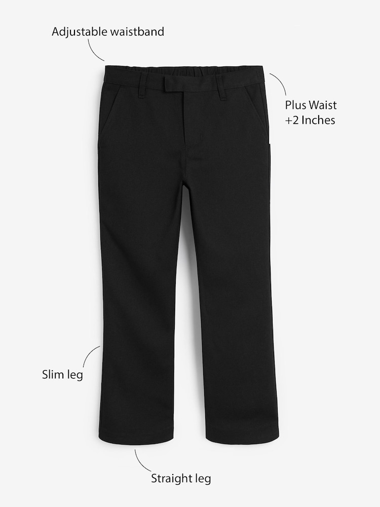 Noir - École Habillé Slim Pantalons (3-17yrs) - Image 3 of 8