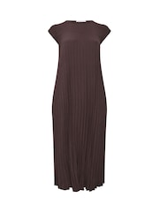 Yours Curve Brown London Pleated Maxi Dress - Image 5 of 6