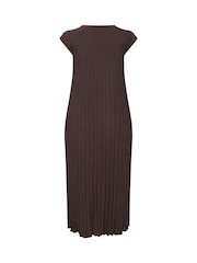 Yours Curve Brown London Pleated Maxi Dress - Image 6 of 6