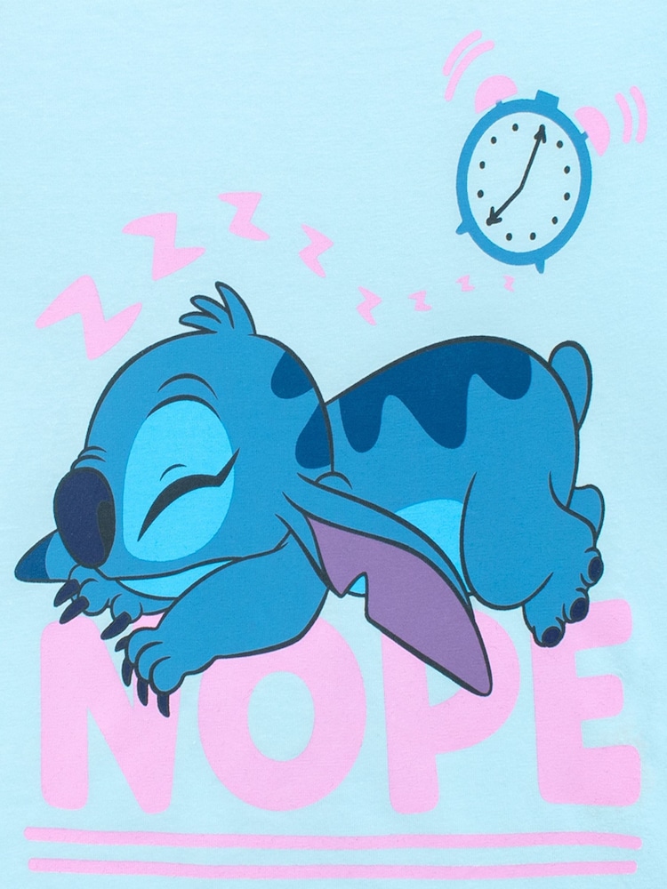 Character Blue Lilo And Stitch Short 100% Cotton Pyjamas - Image 4 of 7