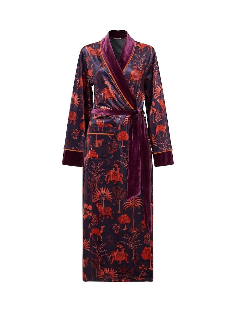 Joe Browns Boutique Exotic Printed Velvet Dressing Gown - صورة 5 من 5 Joe Browns Boutique Exotic Printed Velvet Dressing Gown - صورة 5 من 5