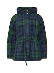PixieGirl Petite Blue Check Brushed Parka Jacket - Image 5 of 6