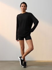 Nike Black One Relaxed Dri-FIT Long-Sleeve Fitness Top - Image 2 of 6