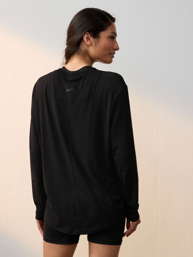 Buy Nike Black One Relaxed Dri-FIT Long-Sleeve Top from the Next