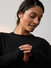 Nike Black One Relaxed Dri-FIT Long-Sleeve Fitness Top - Image 5 of 6
