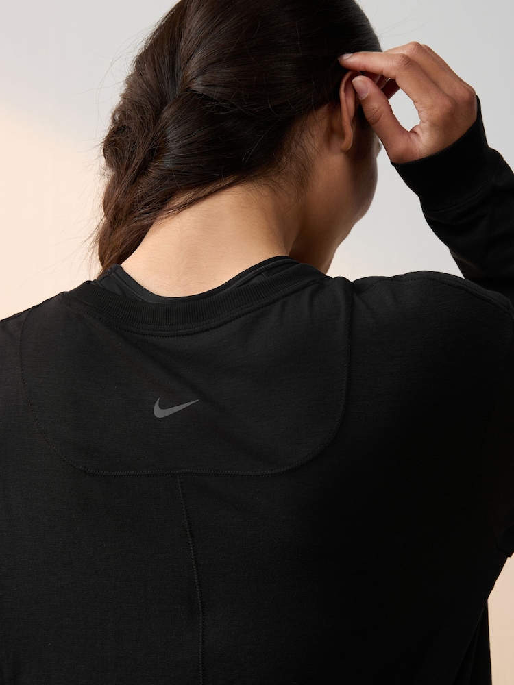 Nike Black One Relaxed Dri-FIT Long-Sleeve Fitness Top - Image 6 of 6