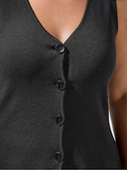 Yours Curve Black Limited Flare Hem Waistcoat - Image 4 of 7