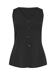 Yours Curve Black Limited Flare Hem Waistcoat - Image 6 of 7