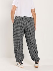 Yours Curve Black Check Balloon Trousers - Image 3 of 4