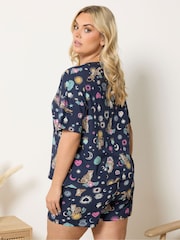 Yours Curve Celestial Top & Shorts Pyjama Set - Bild 3 von 5
