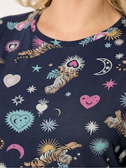 Yours Curve Celestial Top & Shorts Pyjama Set - Bild 4 von 5