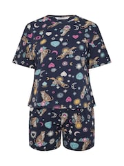 Yours Curve Celestial Top & Shorts Pyjama Set - Bild 5 von 5