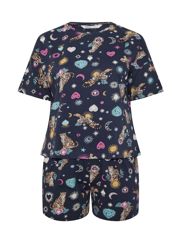 Yours Curve Celestial Top & Shorts Pyjama Set - Bild 5 von 5