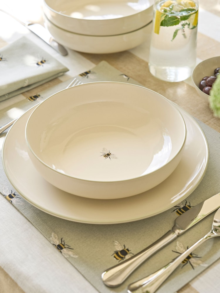 Sophie Allport Natural Bees Stoneware Pasta Bowl - Image 1 of 3 Sophie Allport Natural Bees Stoneware Pasta Bowl - Image 1 of 3