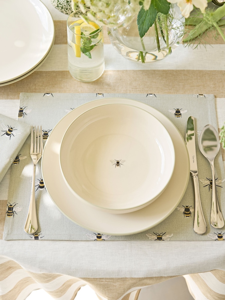 Sophie Allport Natural Bees Stoneware Pasta Bowl - Image 2 of 3 Sophie Allport Natural Bees Stoneware Pasta Bowl - Image 2 of 3