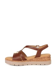 Gabor Brown Sadie Wedge Heeled Sandals - Image 2 of 5