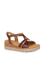Gabor Brown Sadie Wedge Heeled Sandals - Image 3 of 5