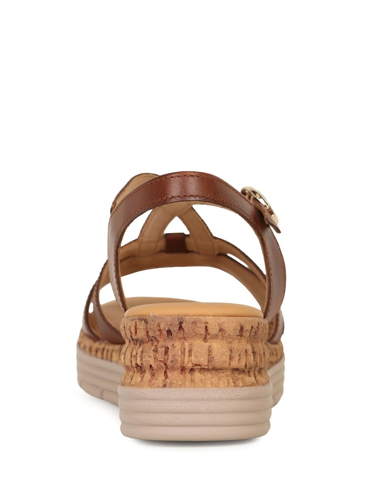 Gabor Brown Sadie Wedge Heeled Sandals - Image 5 of 5 Gabor Brown Sadie Wedge Heeled Sandals - Image 5 of 5